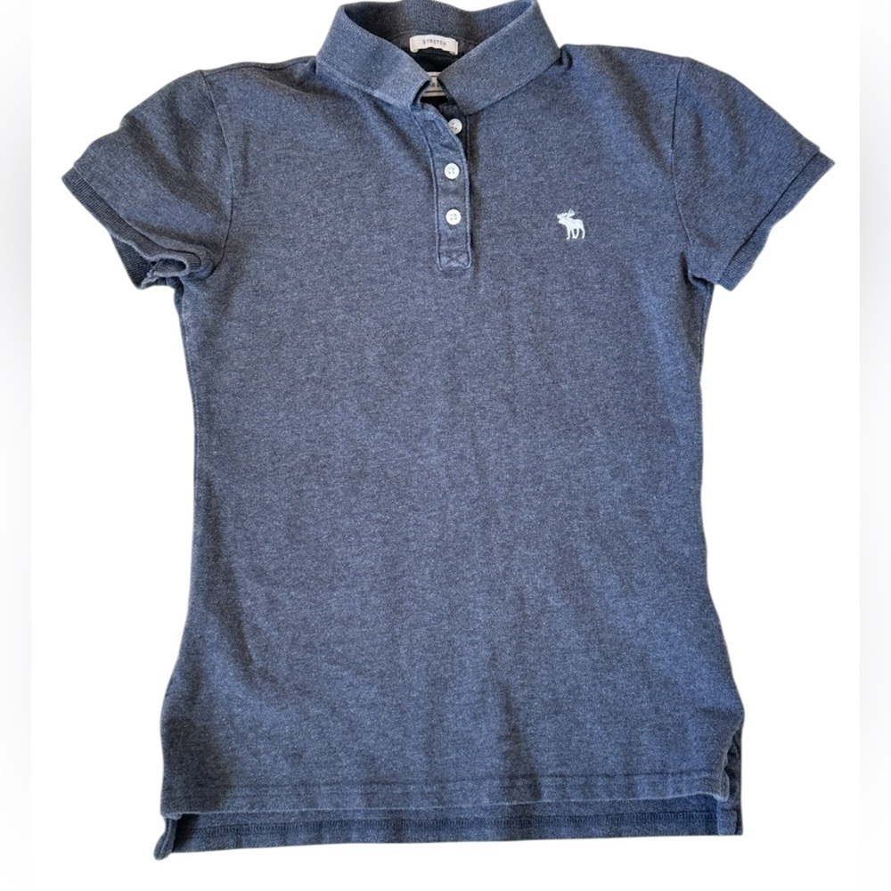 #45 Abercrombie & Fitch Logo Polo in Gray